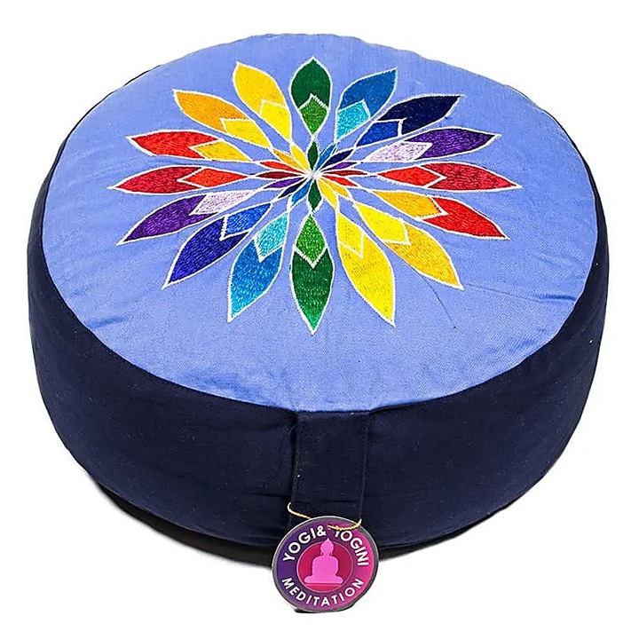 Възглавница за медитация Mandala, многоцветна, 33x17 см