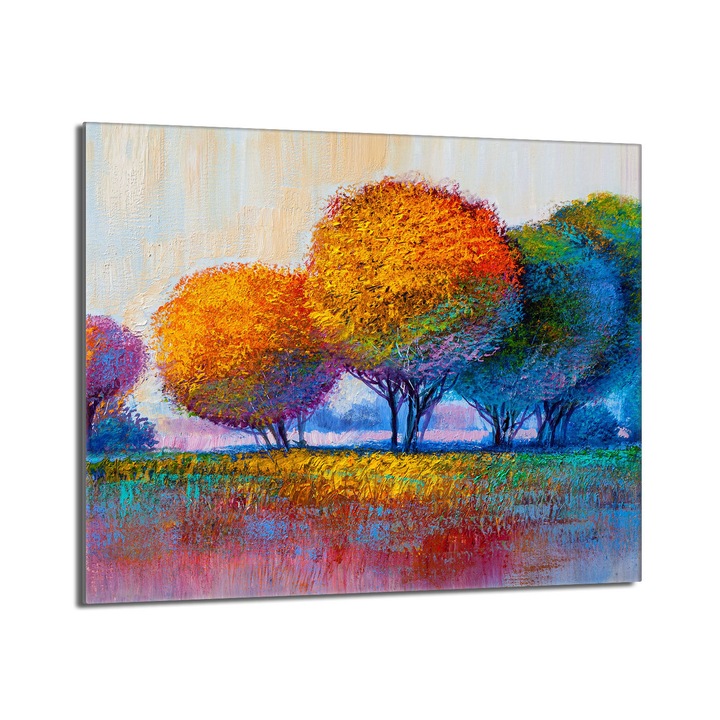 Placa de protectie plita, DarHaus, sticla, 60x52cm, multicolor, pentru plita cu inductie/vitroceramica