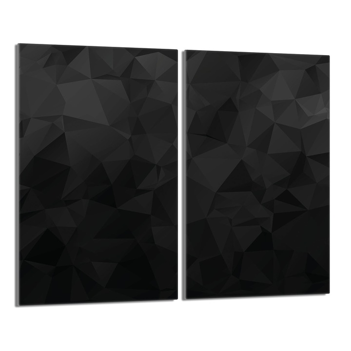 Placi de protectie plita, DarHaus, Sticla, Multifunctional, 30 x 52 cm, Negru