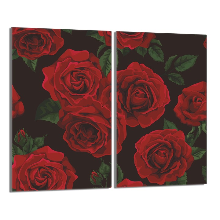 Placa de protectie plita, DarHaus, sticla, 30x52 cm, Multicolor