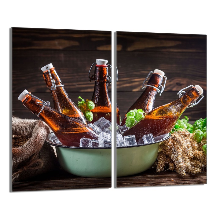 Set 2 placi protectie plita, Darhaus, Sticla, 60 x 52 cm, Multicolor