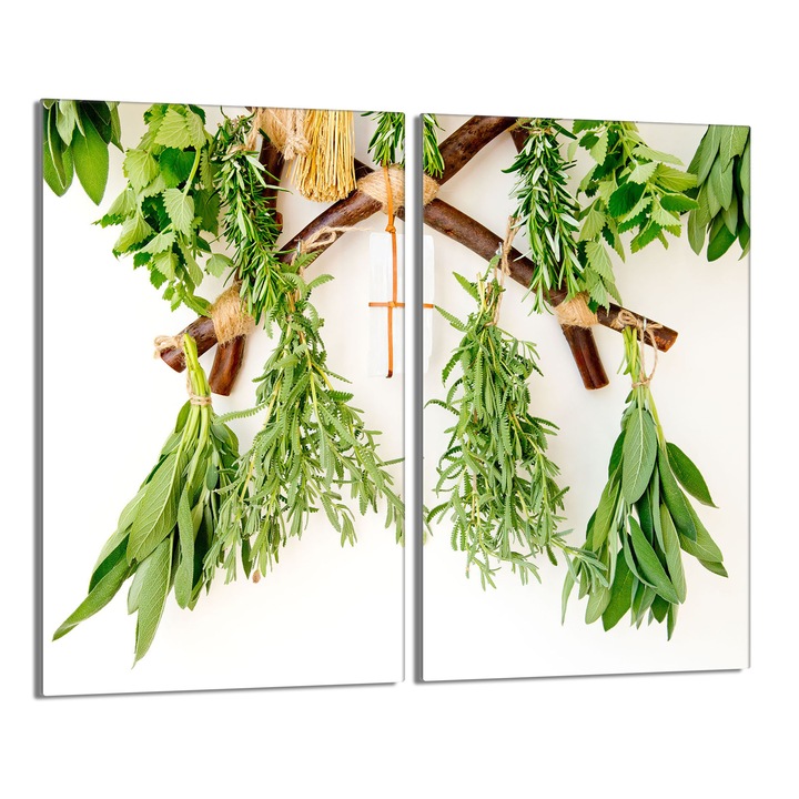 Set 2 placi de protectie plita, TMK, sticla, multifunctionale, 30 x 52 cm, multicolor