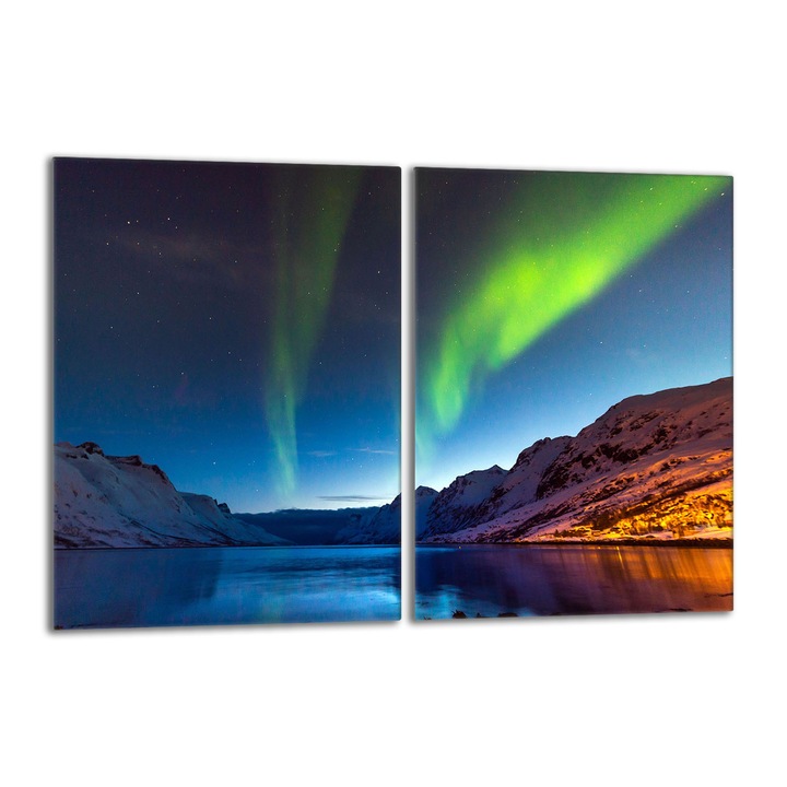 Set 2 placi protectie plita, TMK, Sticla, 40 x 52 cm, Multicolor