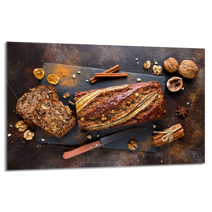 Placa de protectie sticla pentru aragaz 80x52cm Paine