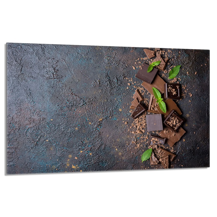 Placa de protectie sticla pentru aragaz 80x52cm Ciocolata