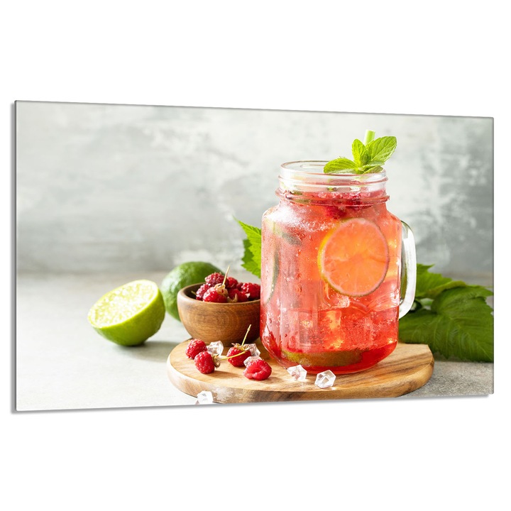 Placa de protectie sticla pentru aragaz 80x52cm Drink