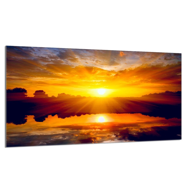 Placa de protectie din sticla pentru aragaz 90x52cm Sun