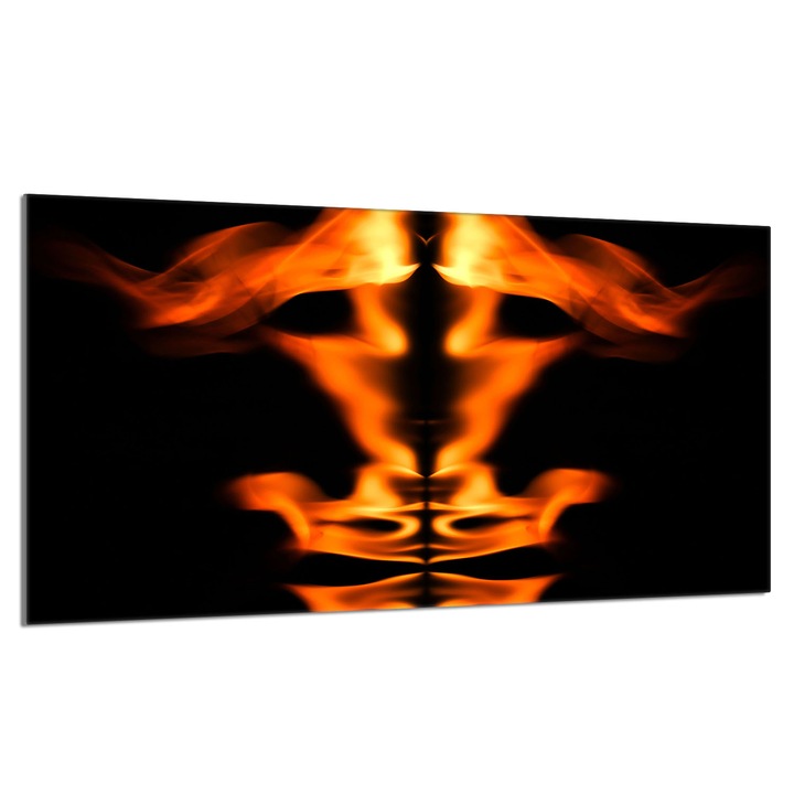 Placa de protectie sticla pentru aragaz 90x52cm Foc