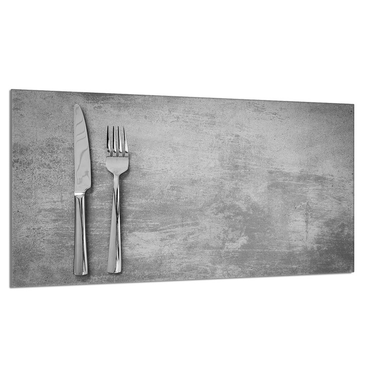 Üveg tűzhelyvédő lap 90x52cm Evőeszközök