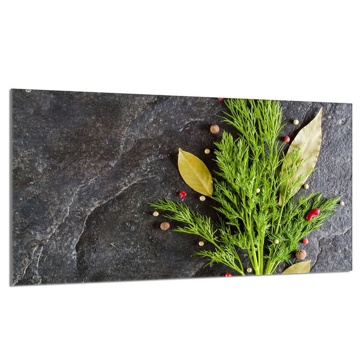 Placa de protectie sticla pentru aragaz 90x52cm Marar