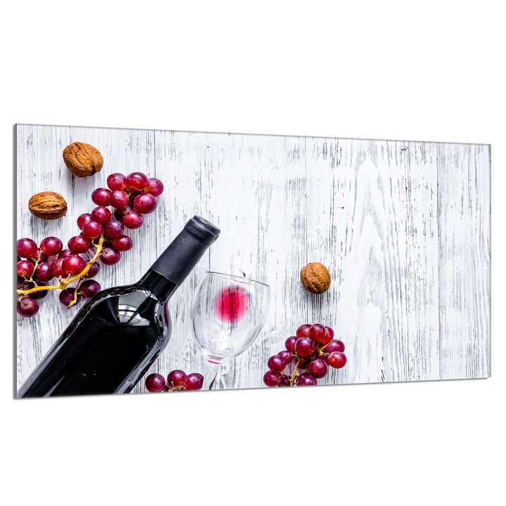 Placa de protectie sticla pentru aragaz 90x52cm Grape
