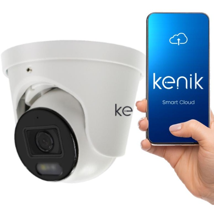 Camera IP, Kenik, Kg-530Dpa-L, Φ102x89.5 mm, Rezolutie 5 Mpx 2592X1944 La 20 Fps, Compresie H.265+/H.264+, Obiectiv 2.8 mm, Carcasa Cu Clasa De Etansare IP66, Alb