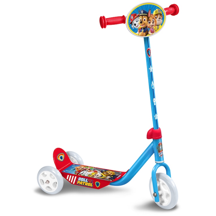 Тротинетка за момичета с 3 колела, многоцветна, 2-5 години, макс. 20 кг, регулируемо кормило, неплъзгаща се платформа, Paw Patrol
