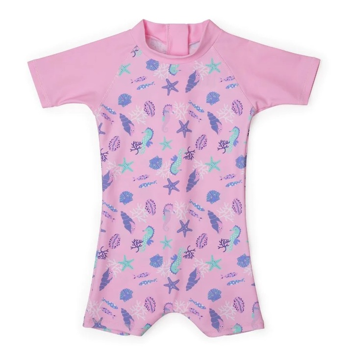 Costum Inot-Plaja, 1 piesa, UPF50+, Roz