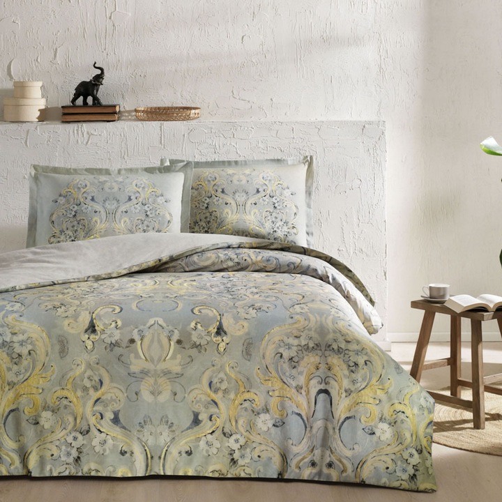 Dupla ágynemű, 100% szatén pamut, 4 db, 230x260 cm, TAC Mako-Satin, Giselle