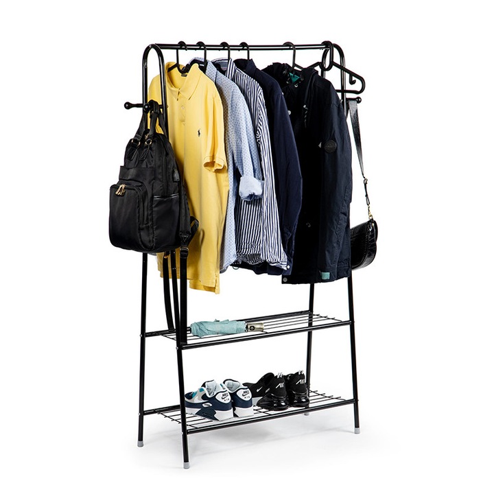 Suport pentru haine si incaltaminte, negru, 150 cm