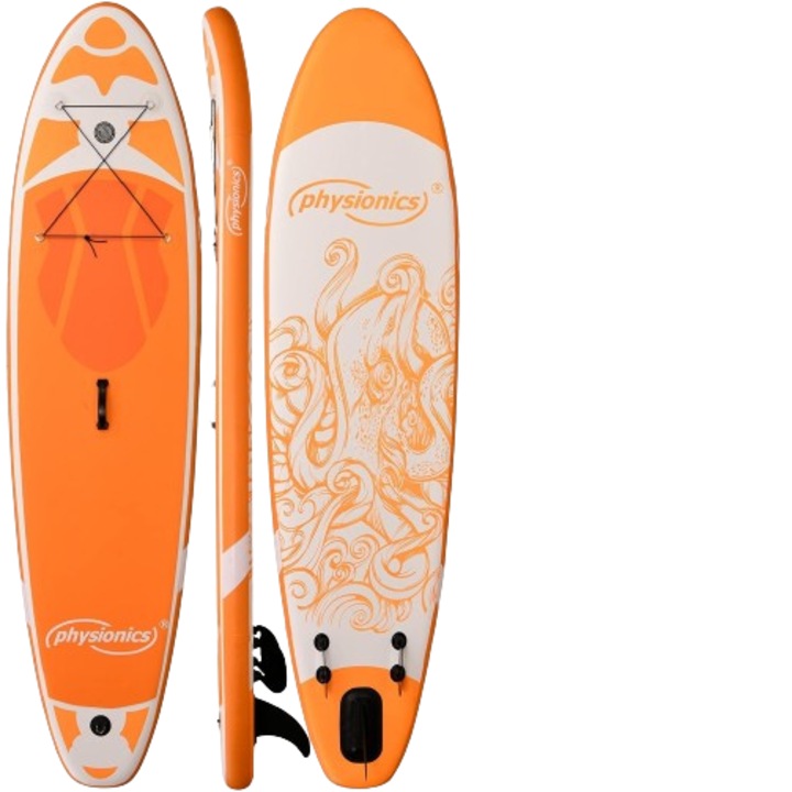 Placa gonflabila Paddle Board Physionics, ‎366 x 80 x 15 cm, portocaliu