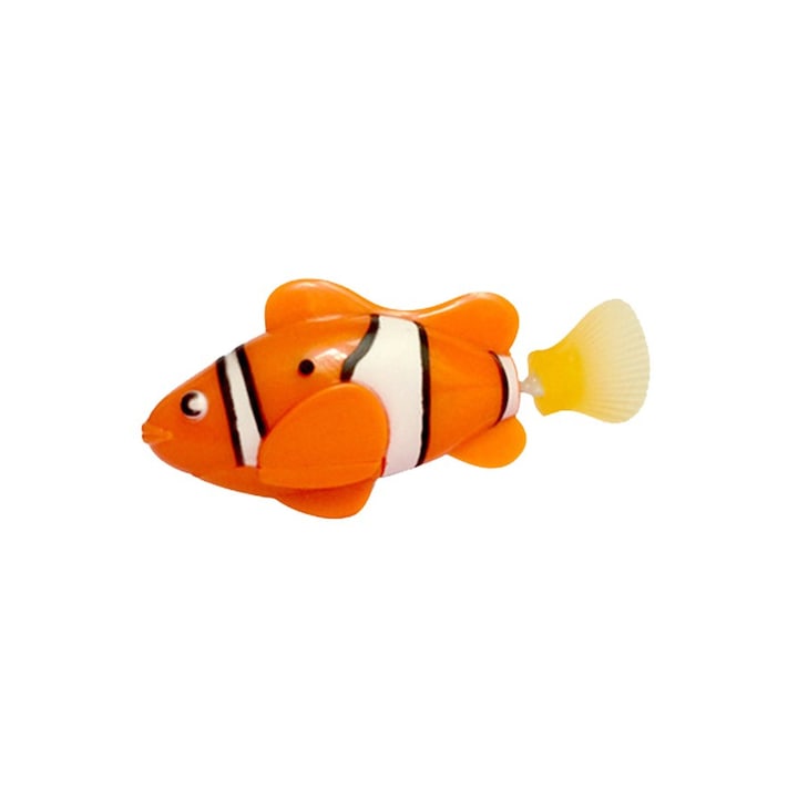 Jucarie Interactiva, Pestisorul Nemo, THK, Inoata, interactioneaza cu Copii si Pisicile, baterii incluse, Funny Toys, Turcoaz, Portocaliu