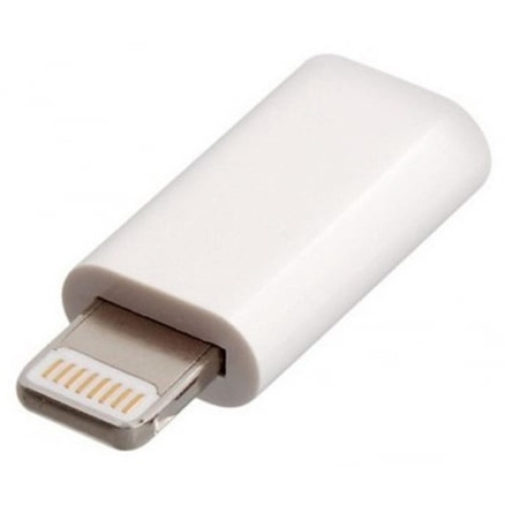Mini adapter Micro USB- Iphone, 8 tűs - fehér, Dactylion®