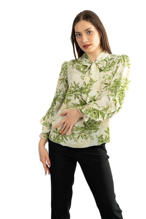 Bluza dama 820, Verde/Crem