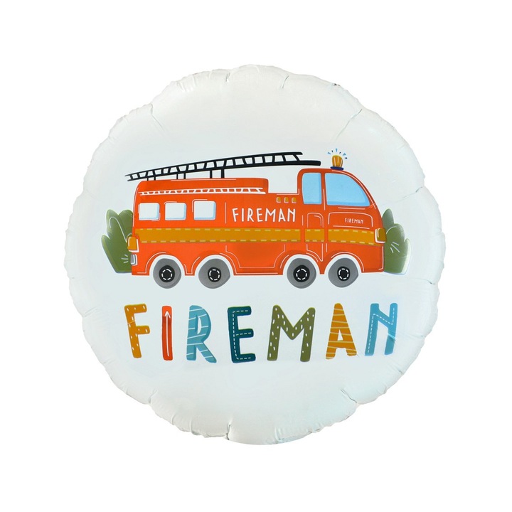 Балон Fireman, Godan, 46 см, бял, многоцветен, кръгъл