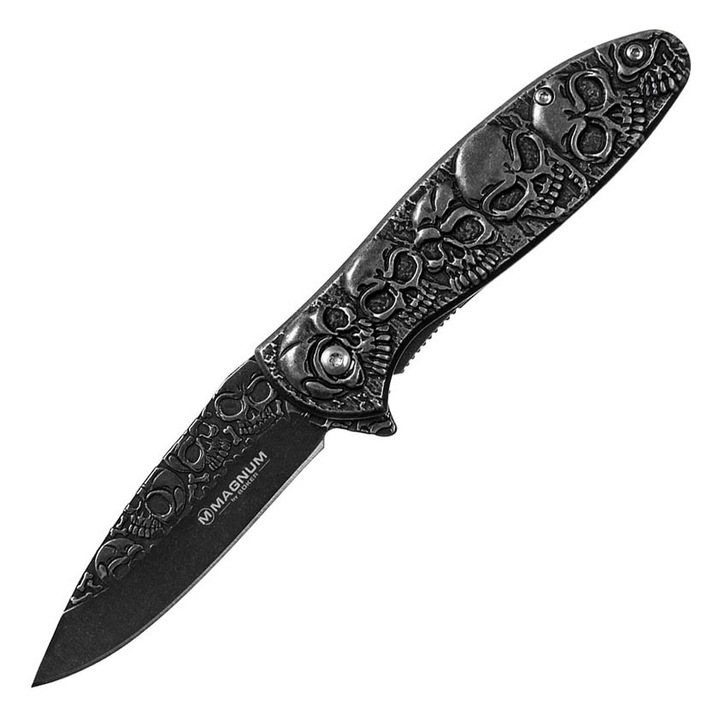 Briceag Magnum - Dia de los muertos, Boker, Inox, 85 x 200 mm, Negru / Argintiu