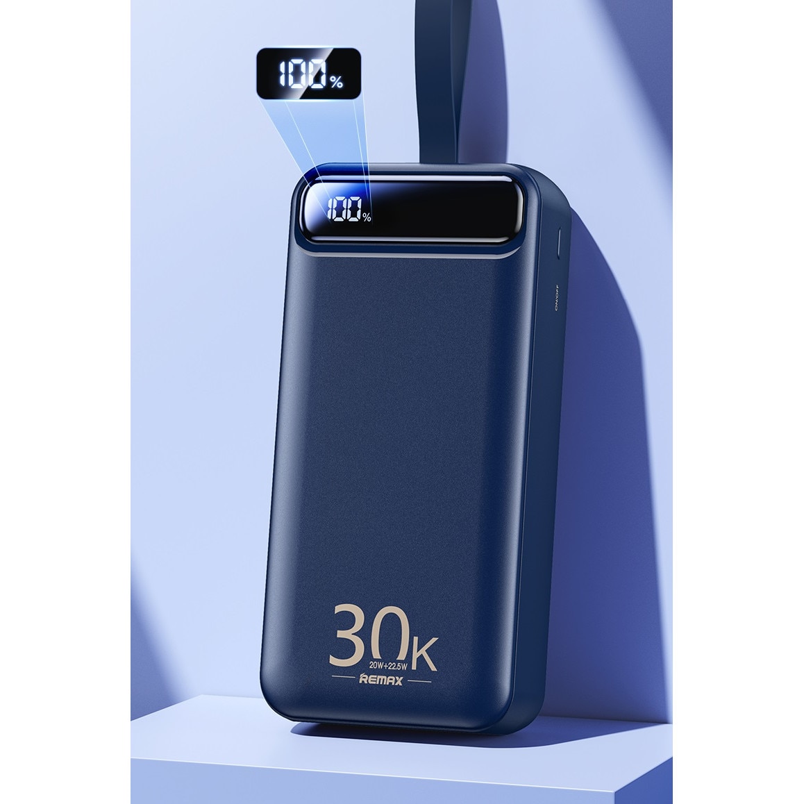 Acumulator extern, Power Bank Remax RPP-522, 30000mAh, USB-C, LED, PD ...