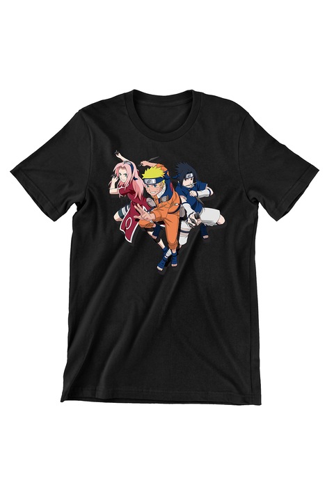 Tricou Femei Prestige-Boutique, Naruto Shippuden 2024, Sakura x Naruto x Sasuke, negru, XL