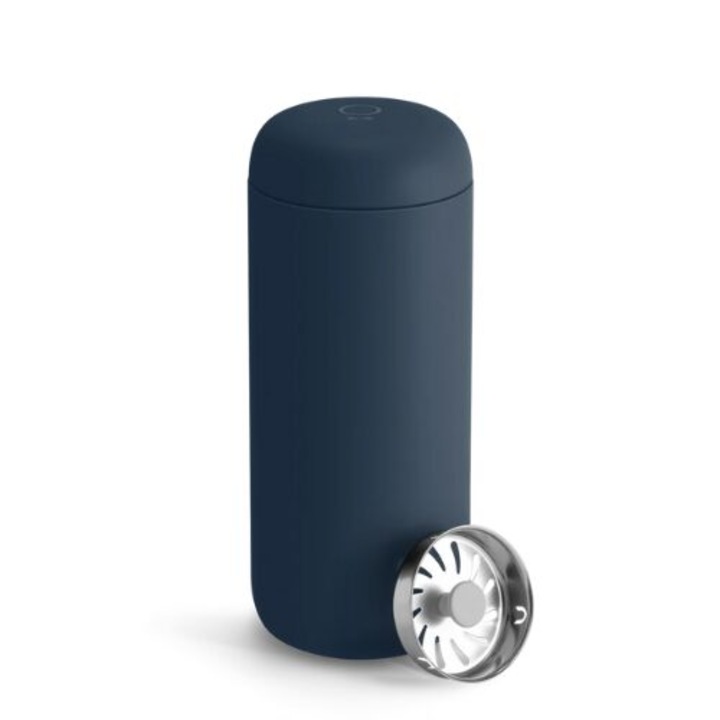 Cana tip termos, Carter MoveMug, Fellow, protectie anti-stropire, invelis ceramic, 473 ml, stone blue