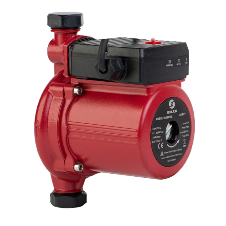 Циркулационна бустер помпа Gmax RS12/9G, Максимално налягане 6bar, Максимална температура 90 С°, Защитен клас IP 44, Чугунен корпус