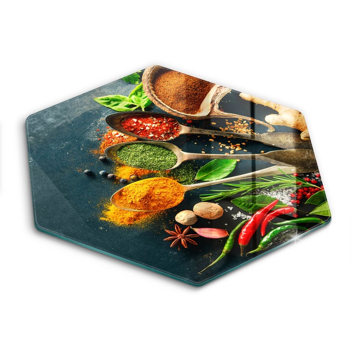 Tocator de bucatarie, Wallfluent, din sticla, h40 cm, Condimente de bucatarie de lingura, Multicolor, 010010520090000077370