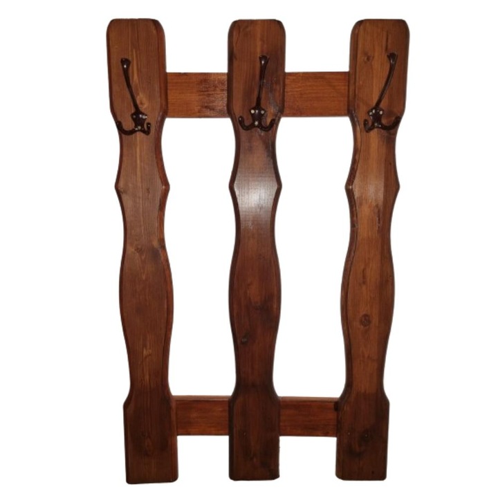 Cuier hol, 60 cm x 90 cm, culoare palisandru, lemn masiv rasinos