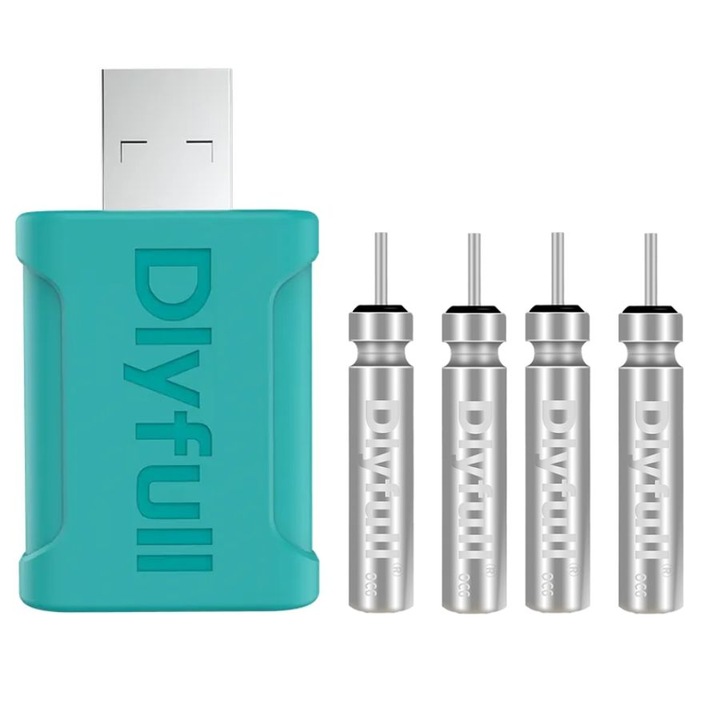 Dlyfull, 4 Akkumulátor és töltő szett, LIR425 3.7V, CR425, éjszakai horgászathoz világító úszóhoz