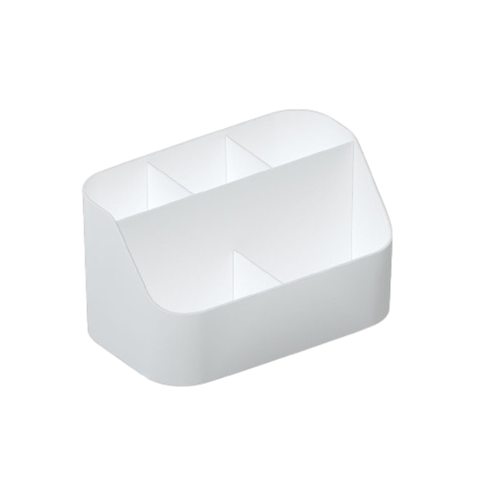 Organizator pentru machiaje si cosmetice, 5 compartimente, alb