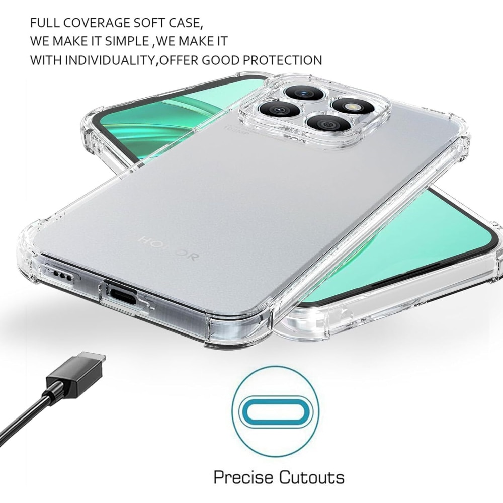 Husa GEO compatibila cu Honor X8B, Protectie antisoc, Silicon Ultra Slim High Tech, Crystal Clear