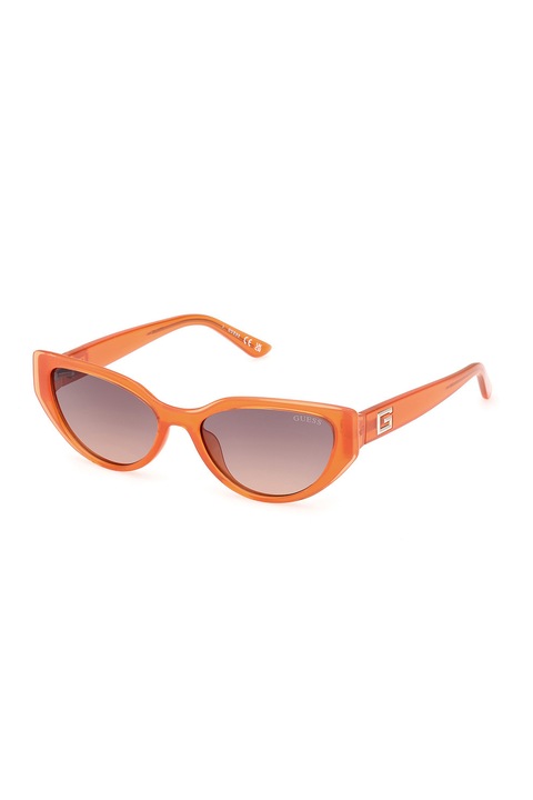 GUESS, Ochelari de soare cat-eye, 52-16-140, Auriu/Portocaliu mandarina