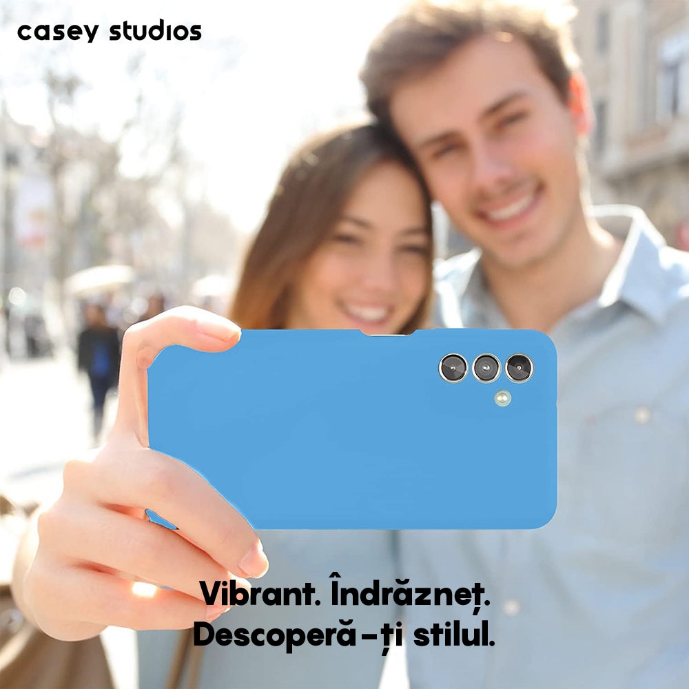 Husa CASEY STUDIOS™ compatibila cu Samsung Galaxy A13 5G/A04s/M13 5G, Soft Silicone Premium, Microfibra in Interior, Albastru aquamarin, de Protectie, Ultra Slim, pentru Incarcare Wireless, Margini Ridicate pentru Protectia Ecranului si a Camerelor
