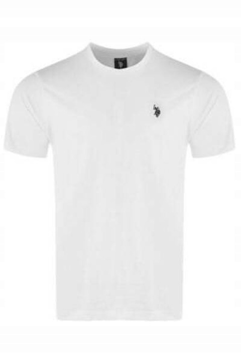 Мъжка тениска US Polo Assn., памук/полиестер, бяла, Бял