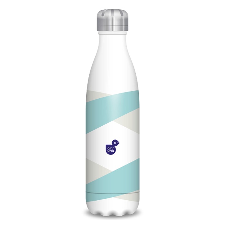 Двустенна метална бутилка за вода Ars Una, термос 500мл - Раирана