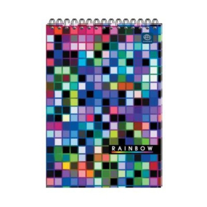 Caiet A6, Interdruk, 100 file, spirala, 15.5x10.5x1.5cm, multicolor