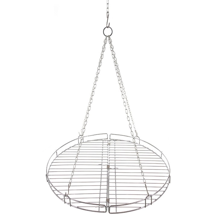 Gratar rotun, Fox Outdoor, Otel, 1200 g, Argintiu