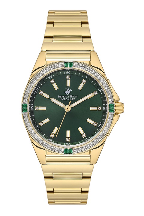 Beverly Hills Polo Club, Ceas analog cu cristale pe coroana, Auriu