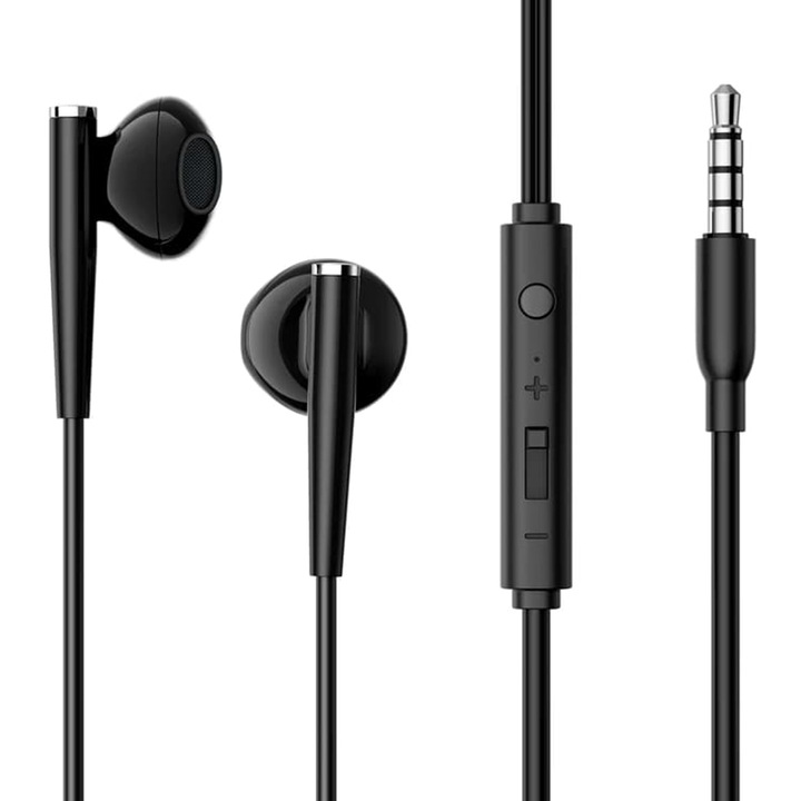 Жични слушалки JoyRoom (JR-EW04), микрофон, жак 3,5 мм, Half-In-Ear, черни