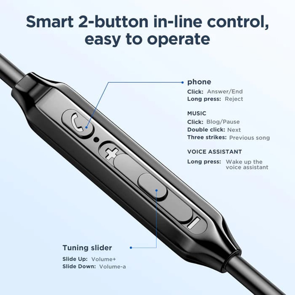 Casti cu Fir JoyRoom (JR-EW02), Microfon, Jack 3.5mm, In-Ear, Hi-Fi Sound, 1.2m, Black