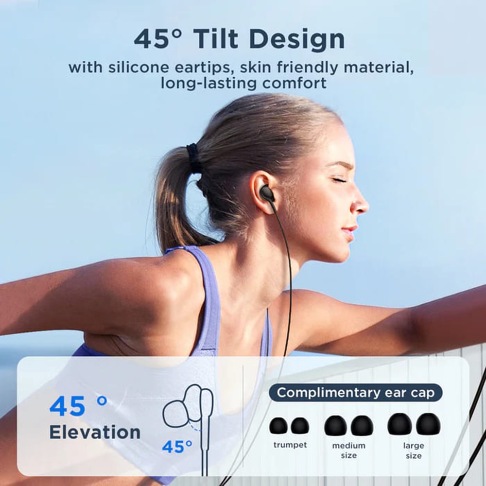 Casti cu Fir JoyRoom (JR-EW02), Microfon, Jack 3.5mm, In-Ear, Hi-Fi Sound, 1.2m, Black