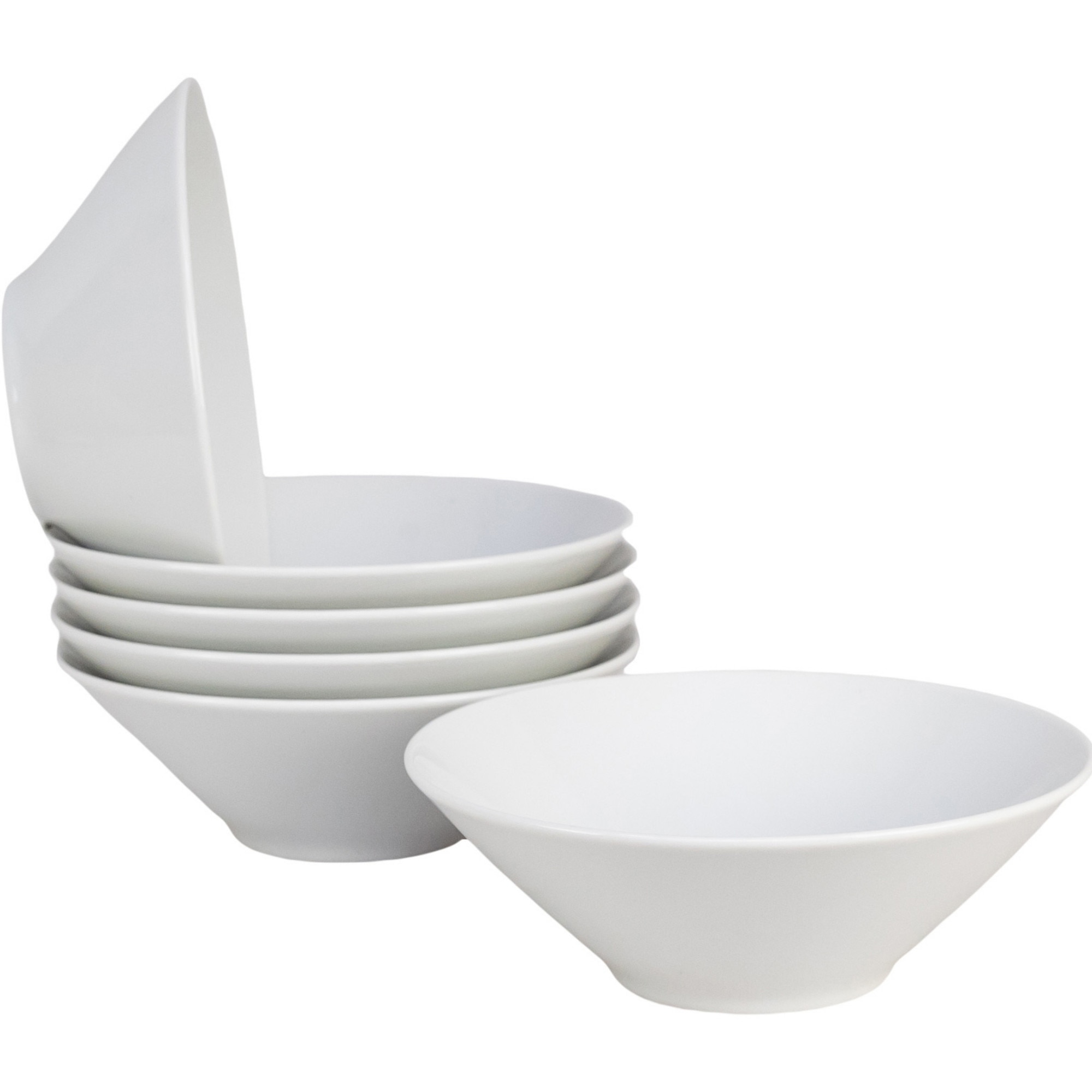 Cesiro Set de 6 boluri de porțelan alb, 500 ml