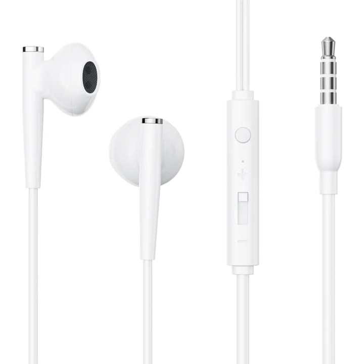 Casti cu Fir JoyRoom (JR-EW04), Microfon, Jack 3.5mm, Half-In-Ear, White