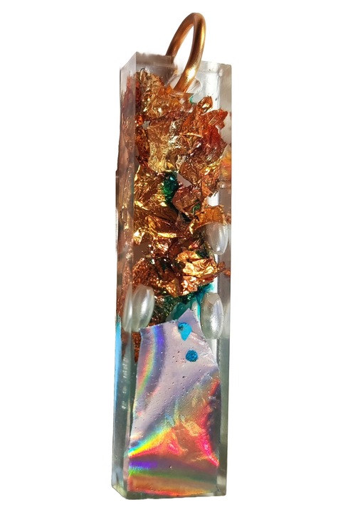 Pandantiv de arta Lumini si Umbre, formula proprie de materiale pentru bijuterii, Multicolora, 5 cm