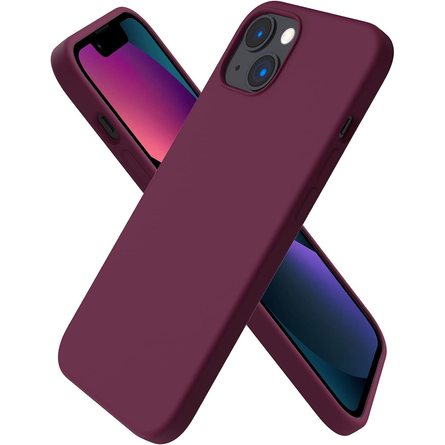 Husa pentru iPhone 13 / 14 / 15 silicone lite burgundy