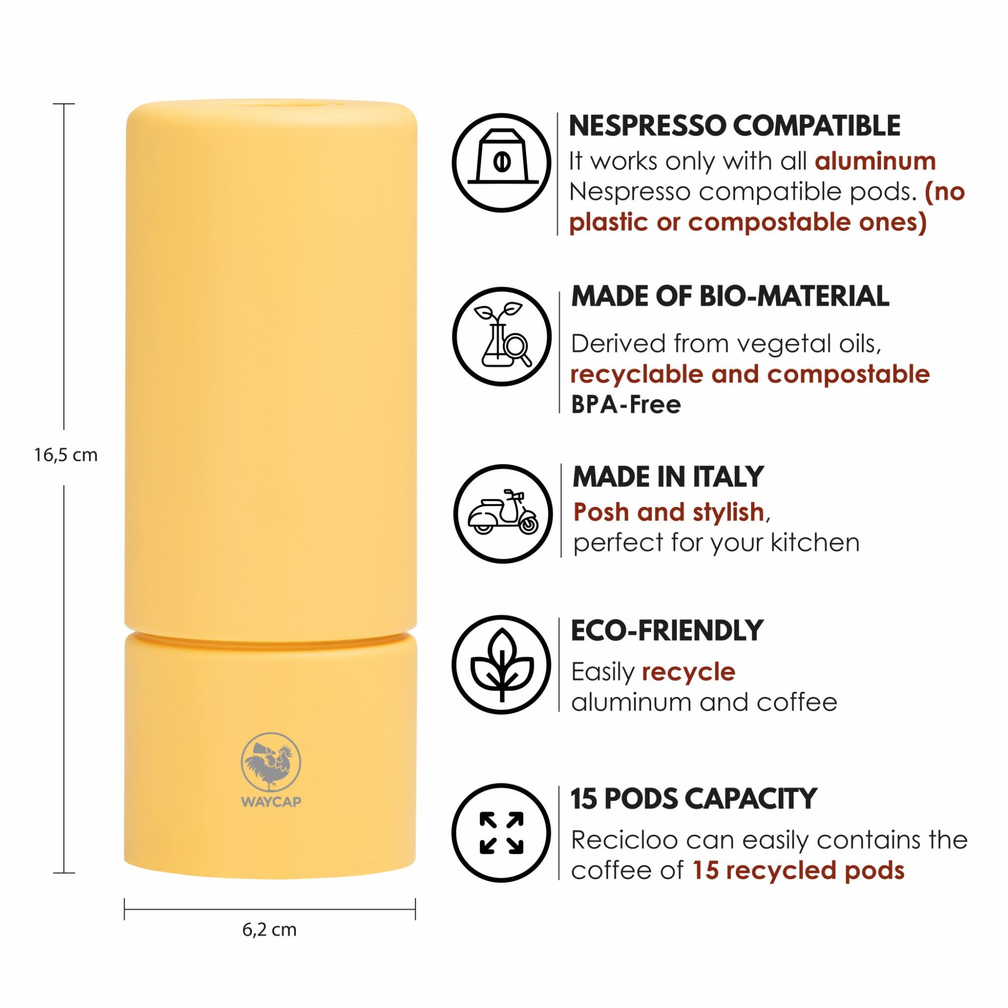 Reciclator de capsule Recicloo, WayCap, Compatibil cu Nespresso, Verde